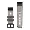 Garmin QuickFit 26 Watch Bands, Pebble Grey/Silver Grey Silicone [010-14510-00]