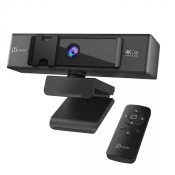 j5create JVCU435-N 4K Ultra HD Webcam with 5x Digital Zoom and Remote Control