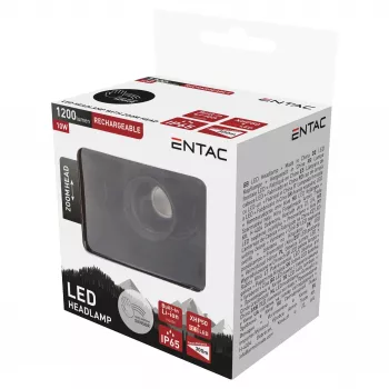 ENTAC EHL-ZH-10W-R Zoom Headlamp with Rechargeable Battery 10W Motion Sensor