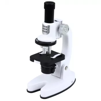 LEAN TOYS Microscope Educational Kit For Kids Zoom 1200x Accessories White