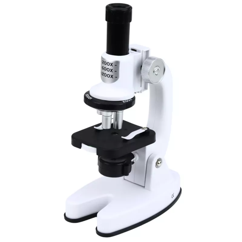 LEAN TOYS Microscope Educational Kit For Kids Zoom 1200x Accessories White