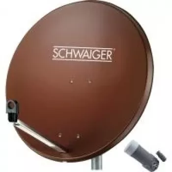 SCHWAIGER 80 cm Satellite Dish Kit with Single LNB, Brick Red