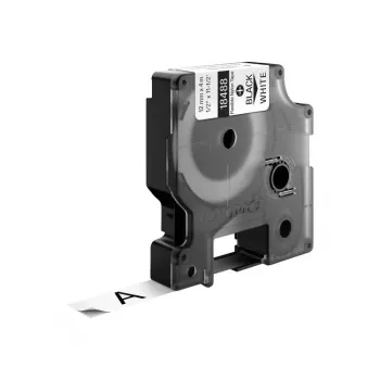 DYMO Rhino IND 12mm Black on White Permanent Nylon Label Tape Cartridge (18488, S0718100)