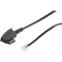 ShiverPeaks 70093-KOMSA - 3 m - TAE-F - RJ-11 - Black - Male/Male - Round Telephone Cable