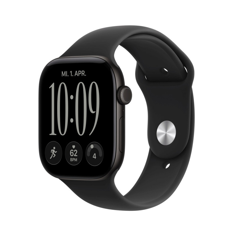 Apple Watch Series 12 GPS 46mm Black Aluminium Case with Black Sport Band - S/M