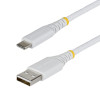 StarTech Braided USB 2.0 Cable USB-A to USB-C, 3 m, 15 W, White