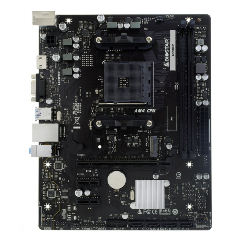 Biostar A520MHP 2.0 AMD A520 AM4 Micro-ATX Motherboard