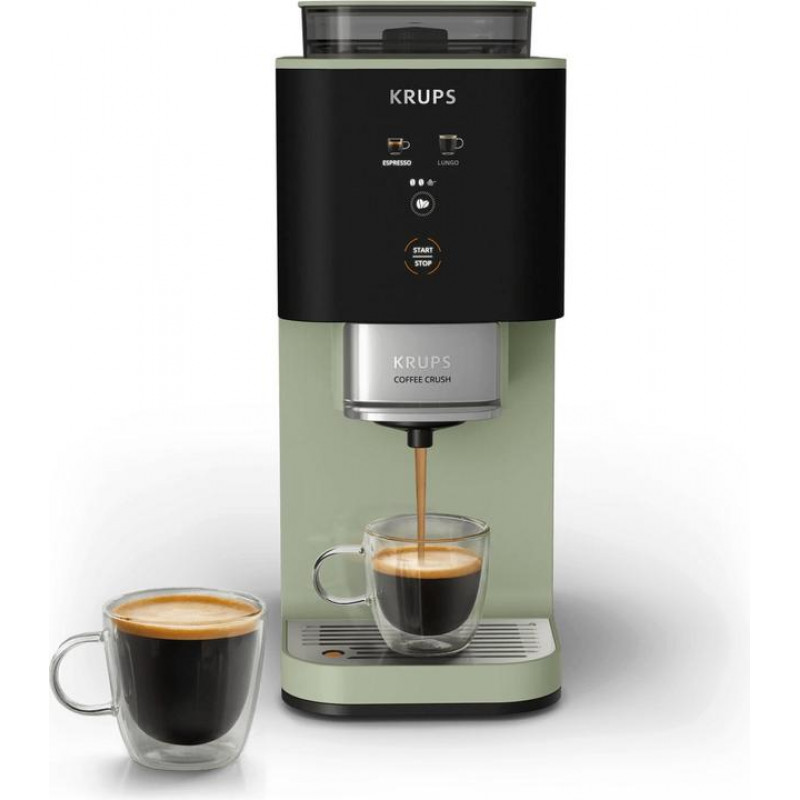 Krups Coffee Crush SA401LE0 Espresso Machine, Black/Green