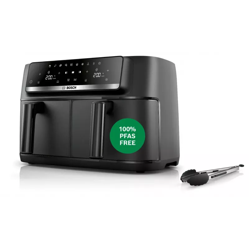 Bosch Serie 4 MAFD440B7 Dual Basket Air Fryer, 9 L, 2500 W, Black