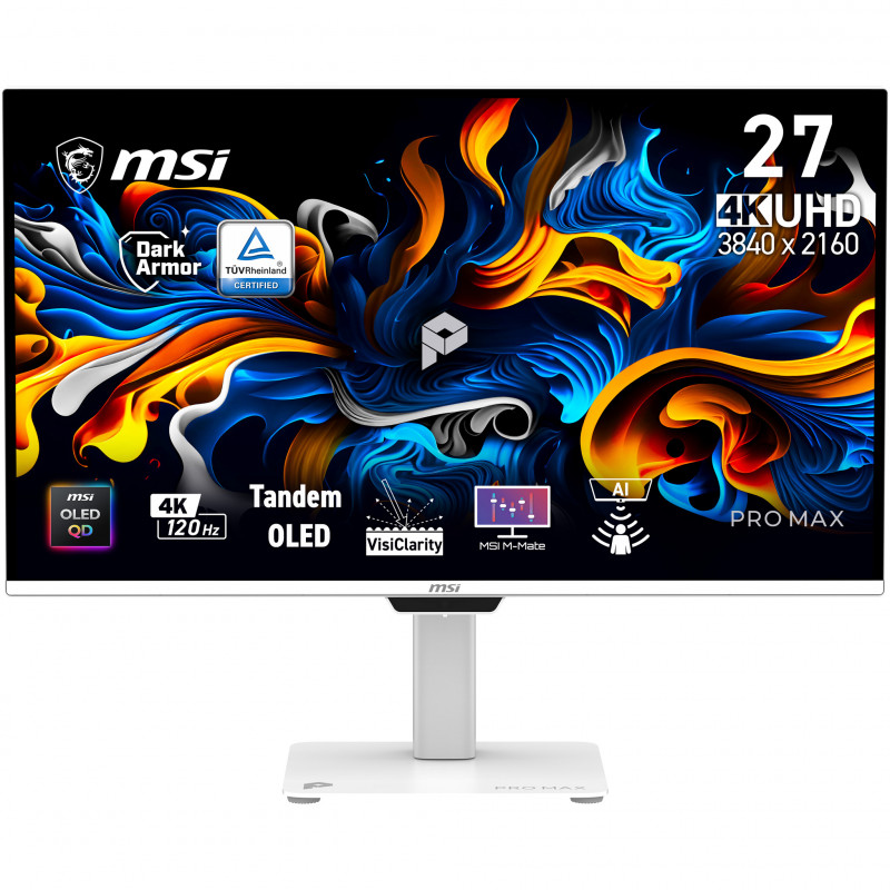 MSI PRO MAX 271UPXW12G 26.5 inch 4K UHD QD-OLED 120 Hz Monitor