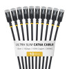 StarTech.com Slim Cat6a U/FTP Patch Cable RJ45, 0.15 m, Black, 10-Pack