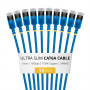 StarTech.com Slim Cat6a U/FTP Patch Cable RJ45, 0.15 m, Blue, 10-Pack