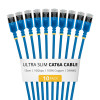 StarTech.com Slim Cat6a U/FTP Patch Cable RJ45, 0.15 m, Blue, 10-Pack