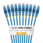 StarTech.com Slim Cat6 U/UTP Patch Cable RJ45, 0.25 m, Blue, LSZH, 10-Pack