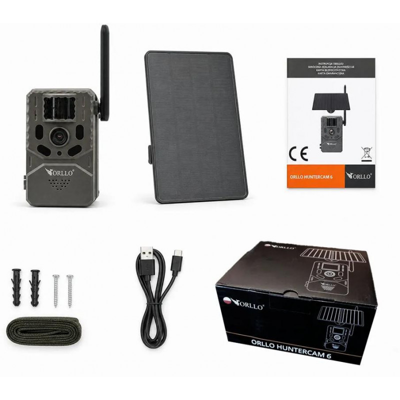 Orllo Huntercam 6 SIM 4G Trail Camera with Solar Panel