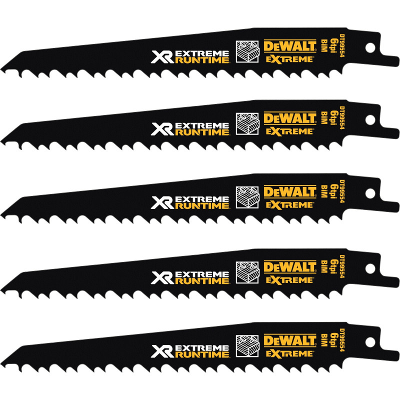 DeWalt Extreme Runtime DT99550-QZ Reciprocating Saw Blade Set, 13 Pieces, 152-230 mm