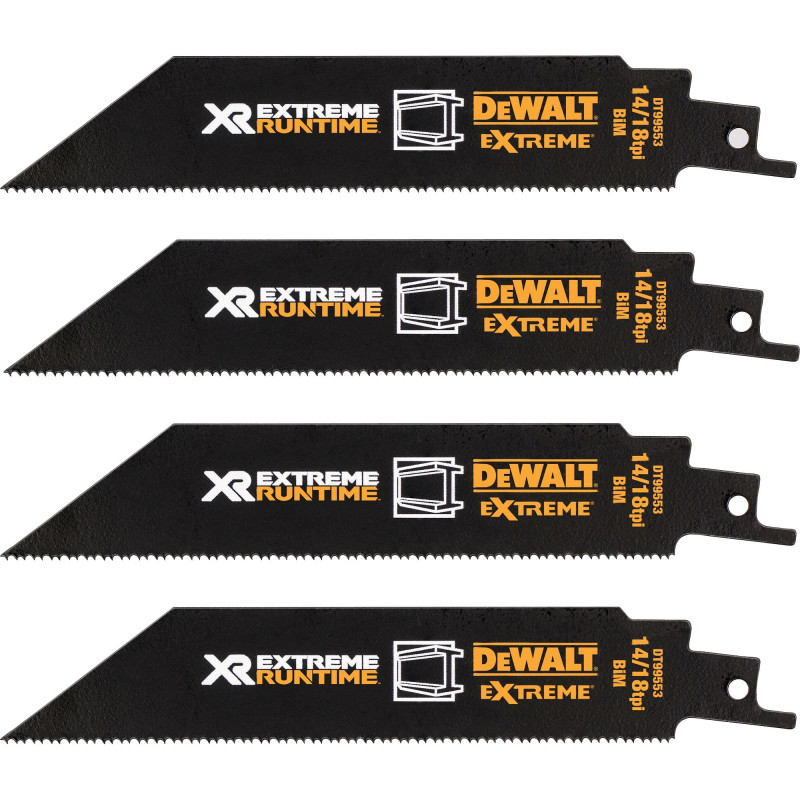 DeWalt Extreme Runtime DT99550-QZ Reciprocating Saw Blade Set, 13 Pieces, 152-230 mm