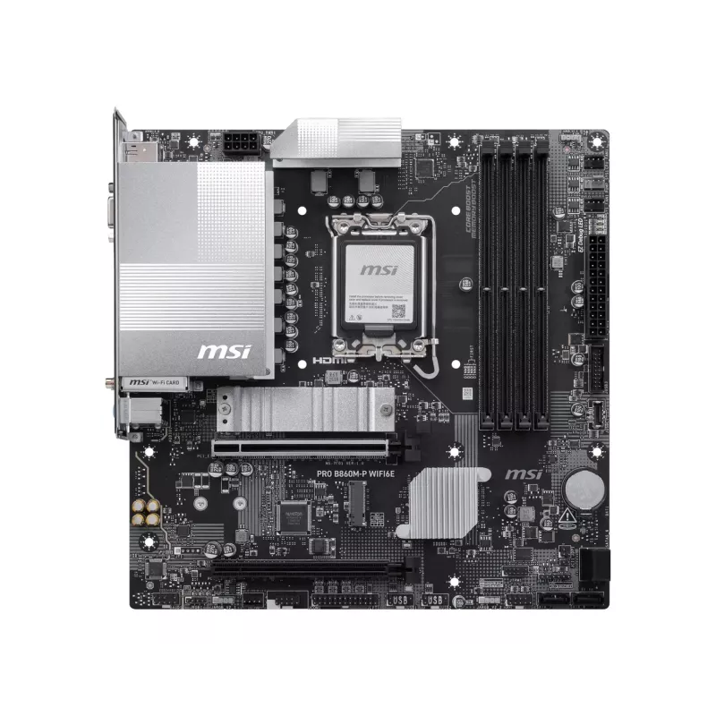 MSI PRO B860M-P WIFI6E Motherboard, Intel B860, LGA 1851, Micro-ATX, DDR5