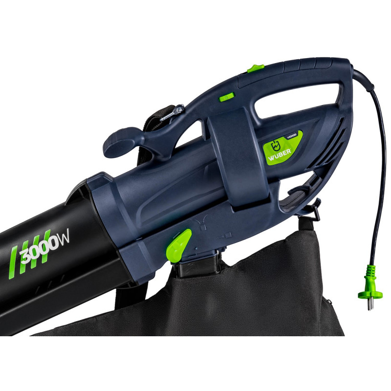 Wuber W43420 Electric Leaf Blower with Shredder, 3000 W, 10:1