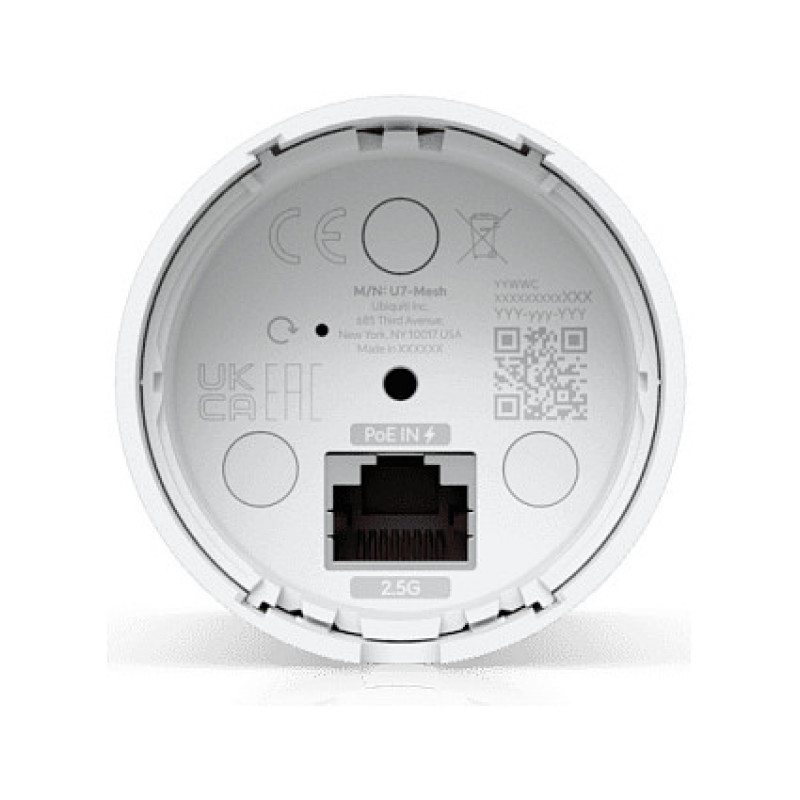 Ubiquiti U7 Mesh 5000 Mbit/s Wi-Fi 7 Wireless Access Point, PoE, White