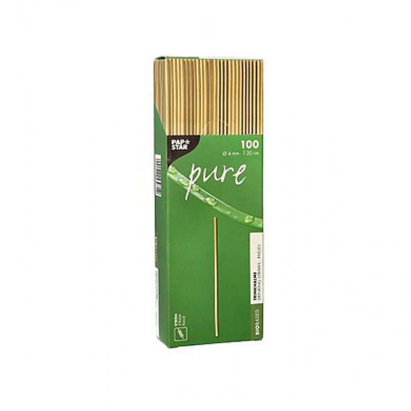 Papstar pure Drinking Straws 87702, Brown, 100 pcs