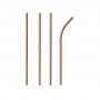Papstar pure Flexible Drinking Straws 88072, Brown, 500 pcs