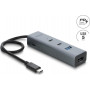 Delock 4 Port USB 5 Gbps Hub with USB Type-C™ Plug to 2 x USB Type-A Port + 2 x USB Type-C™ Port and PD 100 W (64378)