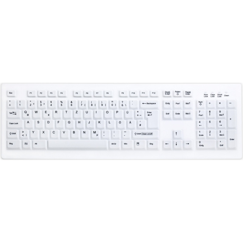 Active Key AK-C8100 Wireless Hygiene Keyboard, Sealed, Swiss Layout (QWERTZ), White