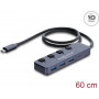 Delock USB 10 Gbps Hub with 3 x USB Type-A and 1 x USB Type-C™ Port with Switch (64384)