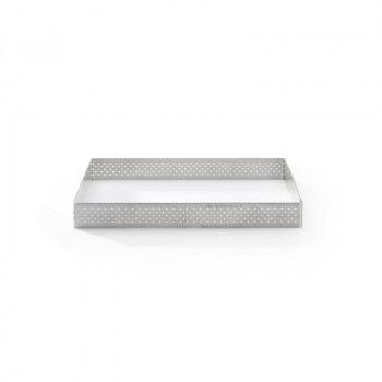 De Buyer Perforated Stainless Steel Square Tart Mould, 17.5 cm (3099.23)