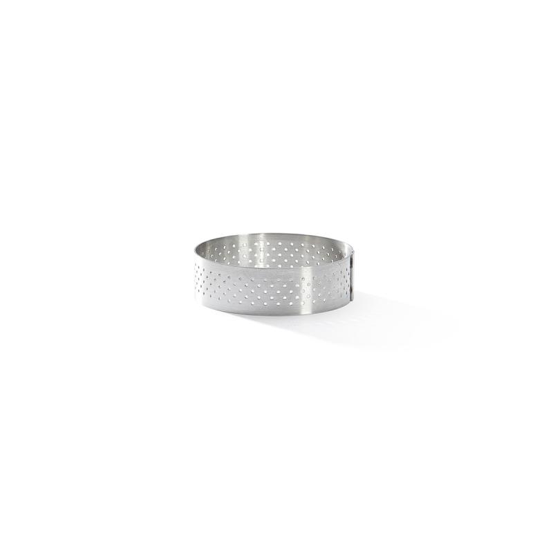 De Buyer Perforated Stainless Steel Round Tart Ring, 6.5 cm (3099.02)