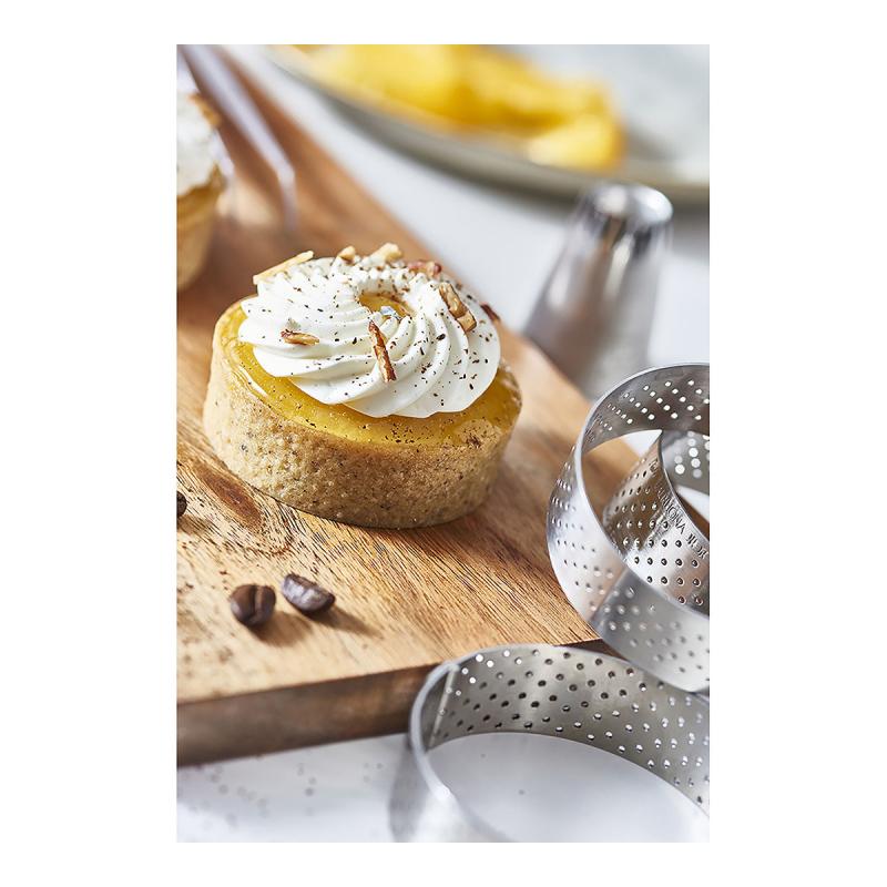 De Buyer Perforated Stainless Steel Round Tart Ring, 6.5 cm (3099.02)