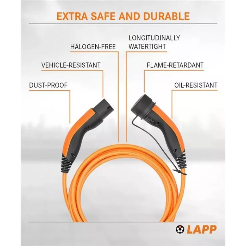 LAPP MOBILITY Charging Cable Type 2, up to 11 kW, 7 m, Orange (61790)