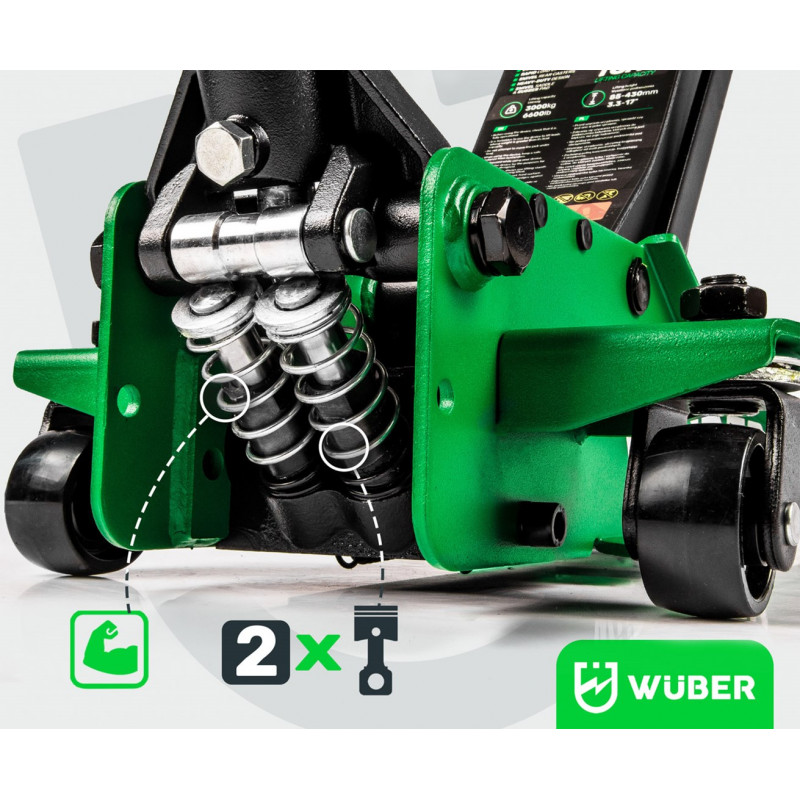 WUBER W22022 Low-Profile Car Jack 3T, 85-430 mm
