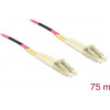 Delock 80156 LC Duplex to LC Duplex Multimode OM4 Fibre Optic Cable, 75 m