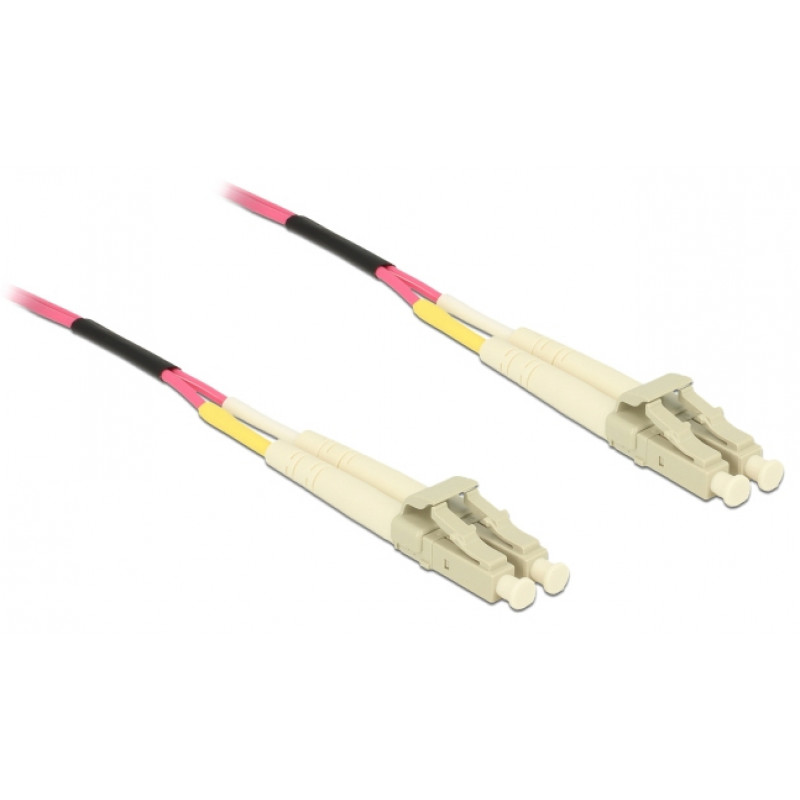 Delock 80156 LC Duplex to LC Duplex Multimode OM4 Fibre Optic Cable, 75 m