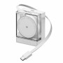 SHARGE Retractable 65 GaN Charger, 65W, 2x USB-C, integrated USB-C cable - white