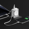 SHARGE Retractable 65 GaN Charger, 65W, 2x USB-C, integrated USB-C cable - white