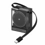 SHARGE Retractable 65 GaN Charger, 65 W, 2x USB-C, Integrated USB-C Cable, Black