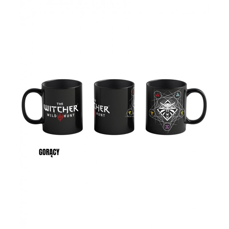 CENEGA PUBLISHING Mug Good Loot The Witcher 3 Art Heat Reveal - Witcher Signs 480 ml Black