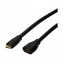 LogiLink CU0120 USB 2.0 Extension Cable, Micro-USB B Male to Micro-USB B Female, 0.5 m, Black