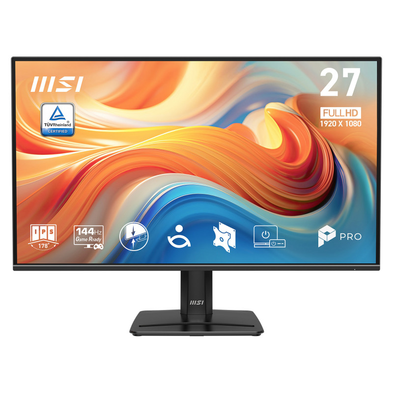 MSI 9S6-3PE9CM-001 27 inch (68.6 cm) Full HD IPS 144 Hz HDR Monitor, DisplayPort, HDMI, VESA, Speakers