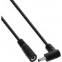 InLine® DC extension cable, right-angle plug, 3.5 x 1.35 mm, black, 0.5 m
