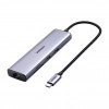 UGREEN 60515 7-in-1 USB-C Multiport Adapter, 4K HDMI, Gigabit Ethernet, 100 W PD, Grey