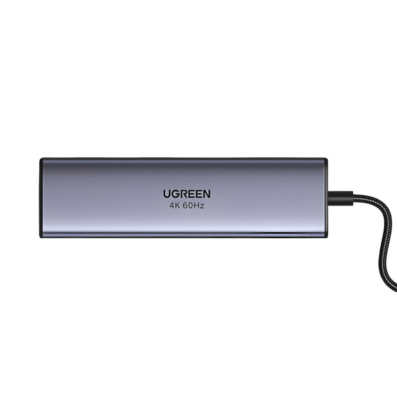 UGREEN 60515 7-in-1 USB-C Multiport Adapter, 4K HDMI, Gigabit Ethernet, 100 W PD, Grey