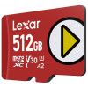 Lexar PLAY 512GB microSDXC UHS-I Memory Card, U3, V30, A2, up to 205 MB/s, with SD Adapter