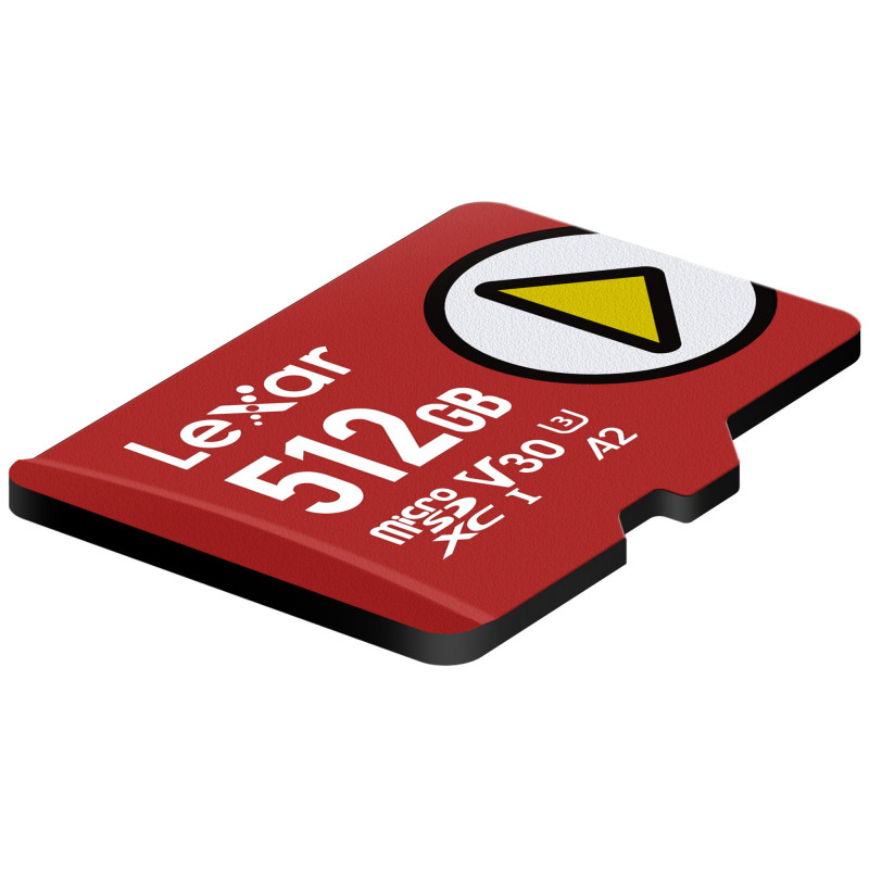 Lexar PLAY 512GB microSDXC UHS-I Memory Card, U3, V30, A2, up to 205 MB/s, with SD Adapter