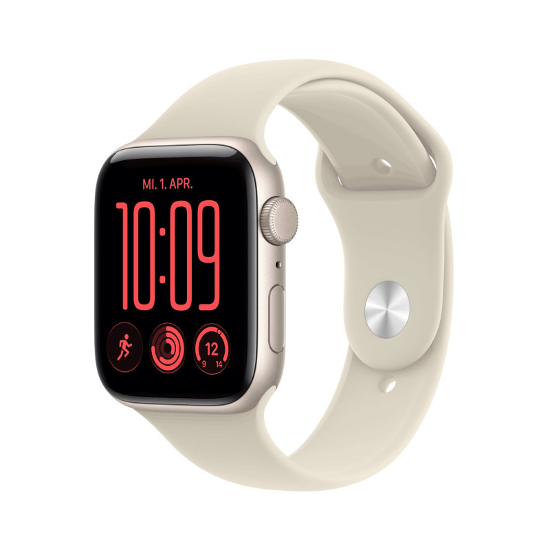 Apple Watch SE 3 GPS 44mm Starlight Aluminium Case with Sand Sport Band - S/M