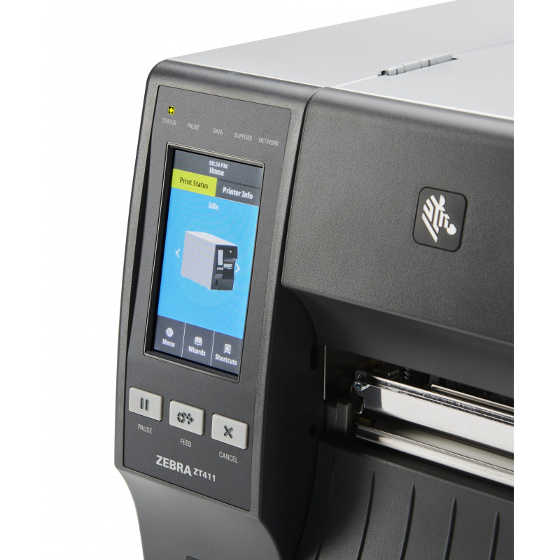Zebra ZT411 4-inch Label Printer, 300 dpi, Serial, USB, 10/100 Ethernet, Bluetooth 4.1/MFi, USB Host, Peel with Full Rewind, EZPL, Euro and UK Cord