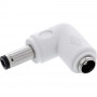 InLine® DC adapter, 5.5 x 2.5 mm, plug/socket, angled, white